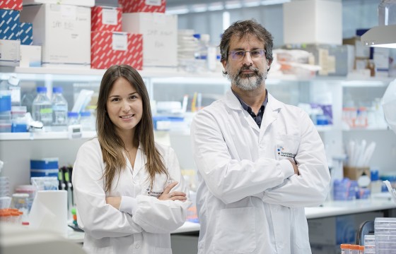 Marta Redondo and Imanol Arozarena, responsible for this research in Navarrabiomed