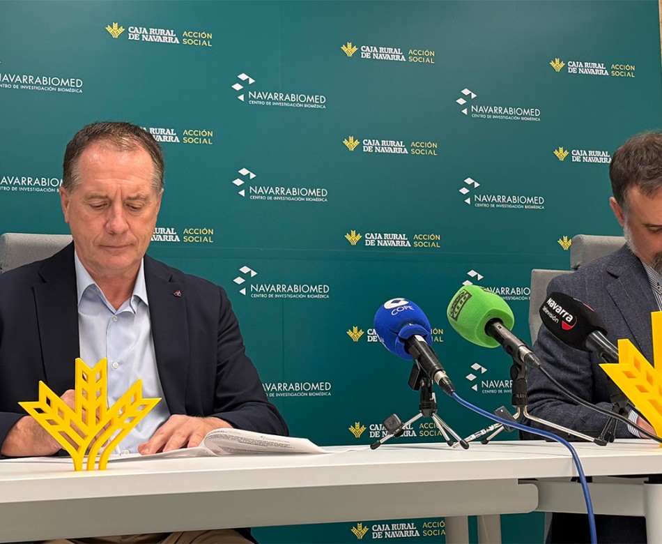 Acción Social de Caja Rural de Navarra colabora con Navarrabiomed para impulsar la investigación biomédica pública de excelencia